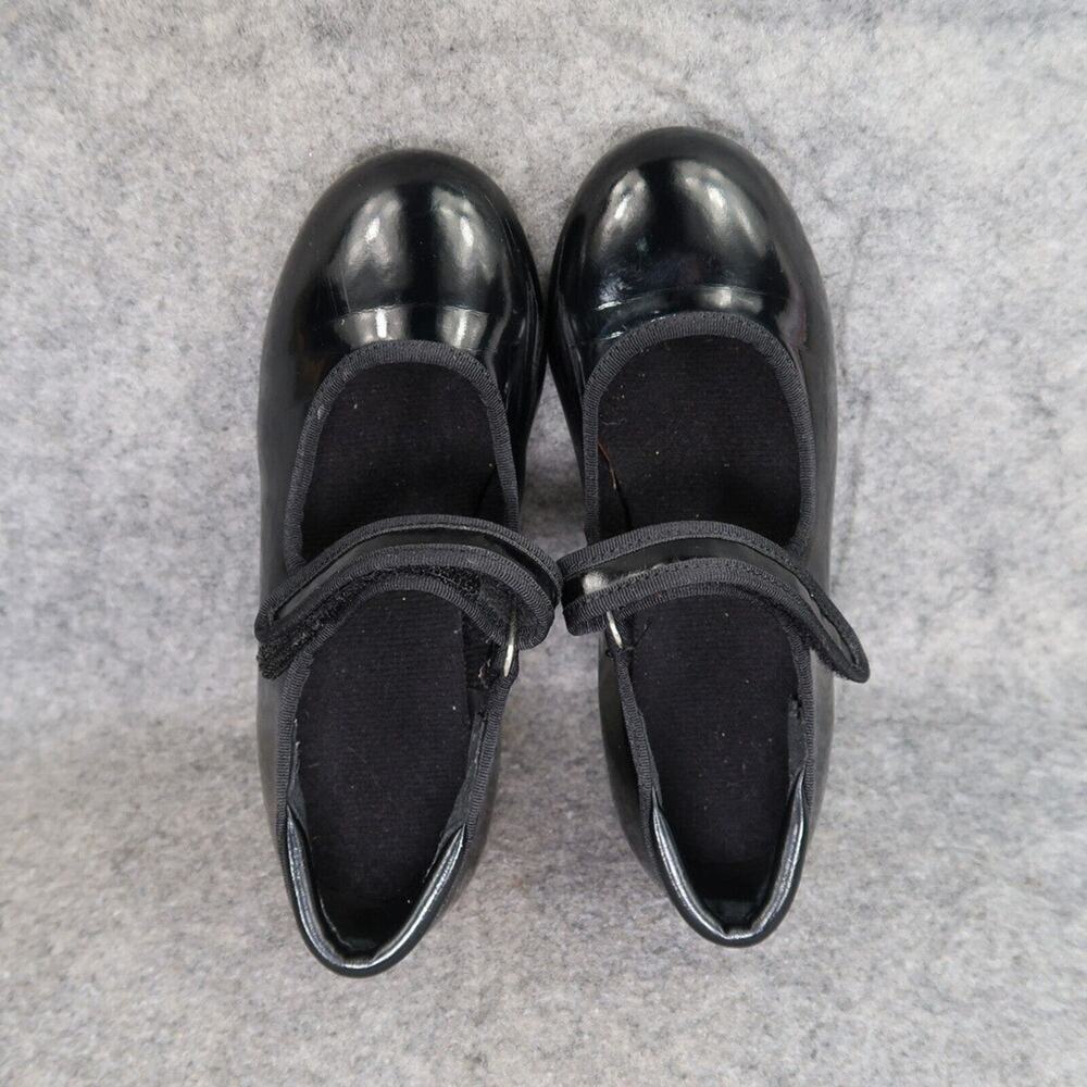 Tap Shoes Girls 12.5 Mary Jane Dance Black Patent Adjustable Strap Classic Kids - Picture 9 of 15